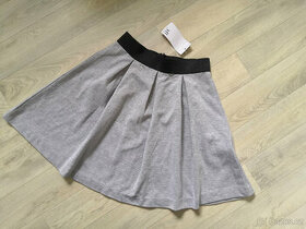 šedá sukeň s černým pasem XS