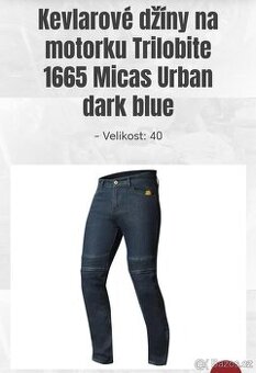 Kevlar jeans.zn- Trilobite Micas Urban Dark Blue.Vel-40.