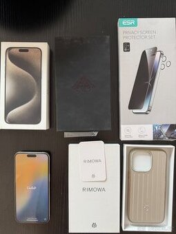 Apple iPhone 15 Pro Max 256GB Natural Titanium + Rimowa obal