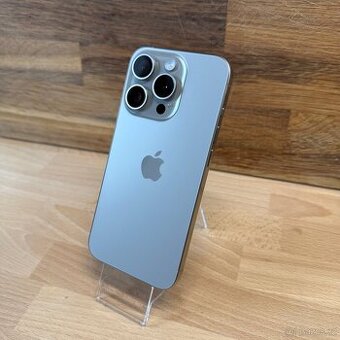 iPhone 15 Pro 128GB, šedý, 100% baterie (rok záruka)
