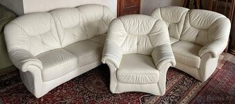 Luxusní kožená sedací souprava 3+2+1, 4385