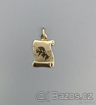 Zlatý přívěsek Býk 0,60g, 14 kt, 585/1000