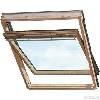 Nové dřevěné střešní okno VELUX s oplechováním- 78x118cm