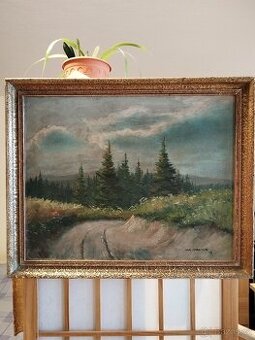 obraz LESNÍ ÚVOZ II., olej, sign. Jar. Jirotka 1939