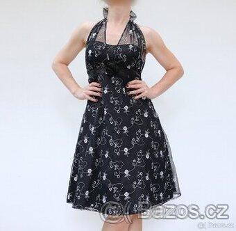 Černé vyšívané pin-up šaty vel.S