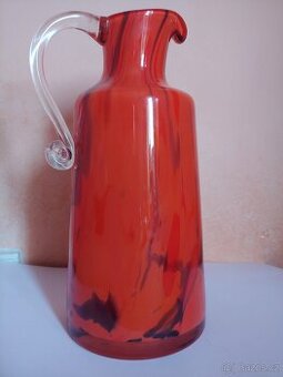 Pekny džbán (váza) hutní sklo Frantisek Koudelka