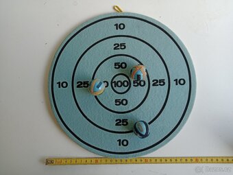 Terč na suchý zip - k házení + 3x kuličky - starší retro hra