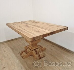 Nový jídelní stůl drásaný dub masiv 90x140 cm - 1