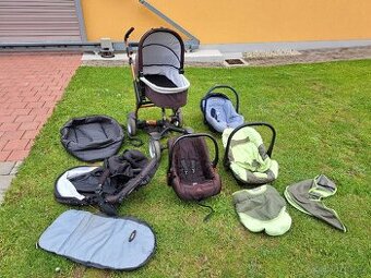 Kombinovatelný kočárek a přenosné sedačky pro děti. - 1