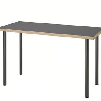 psací stůl IKEA LAGKAPTEN / ADILS – šedá, dekor dřeva
