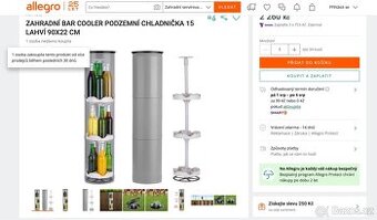 ZAHRADNÍ BAR COOLER PODZEMNÍ CHLADNIČKA 15 LAHVÍ 90X22 CM