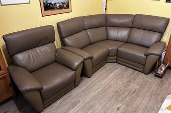 Kožená sedací souprava + křeslo