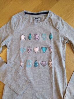 ŠEDÉ TRIKO S DLOUHÝM RUKÁVEM , vel. 152 - 1