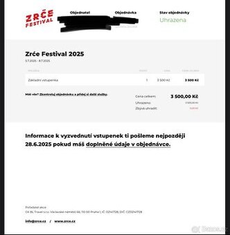 Zrce festival - vstupenka