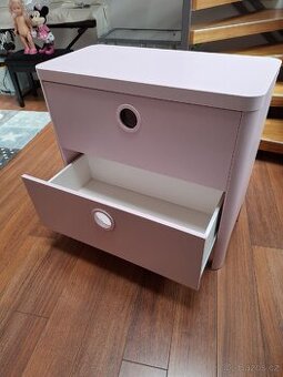 Zásuvková skříňka IKEA BUSUNGE se 2 zásuvkami, světle růžová