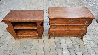 Dřevěný TV stolek + skříňka