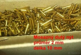 Trubkový mosazný nýt 10x2 - kabelové dutinky - 1