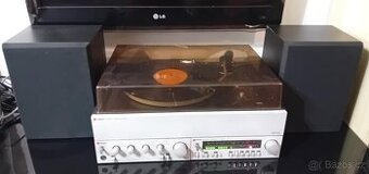 Gramofon TESLA G710A + zesilovač, tuner, 2x repro a LP