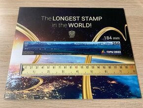 Nejdelší poštovní známka na světě 184mm v dárkových deskách
