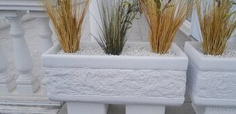 Velký květináč dr.mramor bílý 4ks