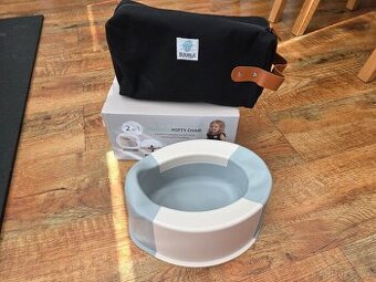 Skládací cestovní nočník a taštička Buubla, set - Dusty Pink