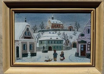 Josef Lada - 1944 - Náves v zimě