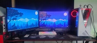 herní pc + 2 monitory