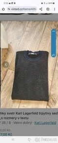 Lehky svetr Karl Lagerfeld trpytivy sedne xs,s rozmery v tex - 1