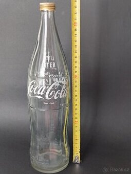 Velká retro láhev Coca Cola, 1l, vintage, pošta 85.-