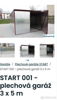 Plechová garáž 3x5m