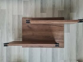 Nástěnná police top stav, dekor dřevo tmavě hnědé