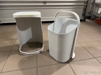 Retro nášlapný koš 25 l – bílý