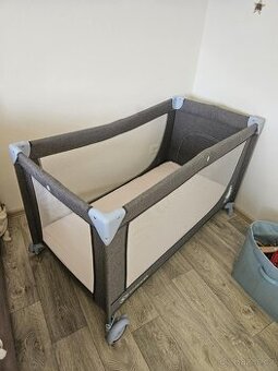 Postýlka Kinderkraft Joy Blue + matrace a chránič matrace