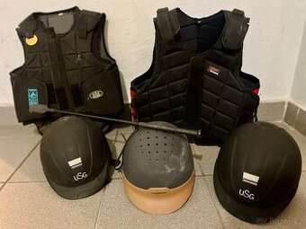 Vesty a přilby na koně