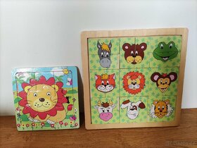 Dřevěné skládačky a kostky