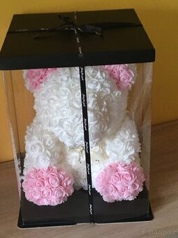 Medvídek / medvěd z růží s mašlí 35cm