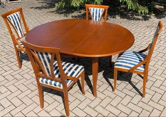 Jídelní stůl rozkládací a 4 židle - SELVA, Itálie