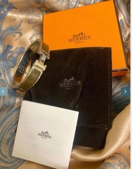 HERMÉS Clic H Enamel Bracelet hnědý, ÚČET