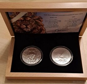 Sada dvou stříbrných uncových mincí Český lev a Orel 2023