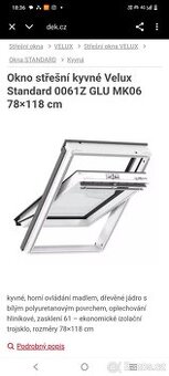 Nové střešní okno Velux s oplechováním