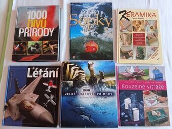 Různé knihy- Létání, Sopky, Keramika, Kouzelné vitráže...