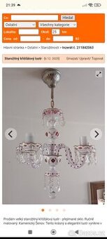 Křišťálový lustr na řetězu