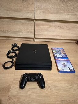 Sony PlayStation 4 Pro 1TB + ovládač , kabeláž a PS4 hry