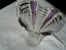 Broušené sklo váza + mísa - 1