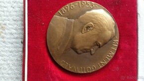 Bronzová Plaketa KLEMENT GOTTWALD 1896 - 1953 - 1