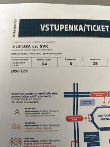 MS V hokeji - Lístek Slovensko - USA