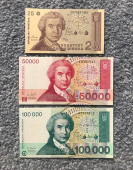 3 bankovky z Chorvatska