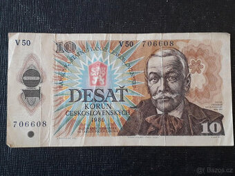 10 Kčs 1986 série V50 706608 - 1