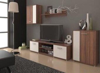 Obývací stěna švestka/bílá