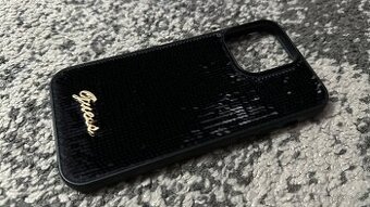 Kryt Guess na iPhone 14 PRO MAX - Černé flitry